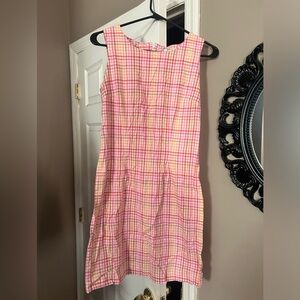 Chadwicks Pink and White Gingham Cotton Mini Dress